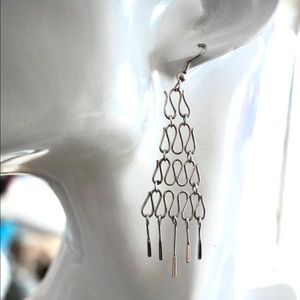 Vintage Sterling Silver Link Earrings